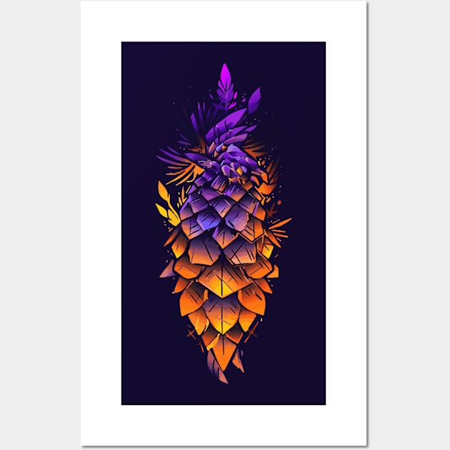 A pine cone sunset watercolor Wall Art by etherElric